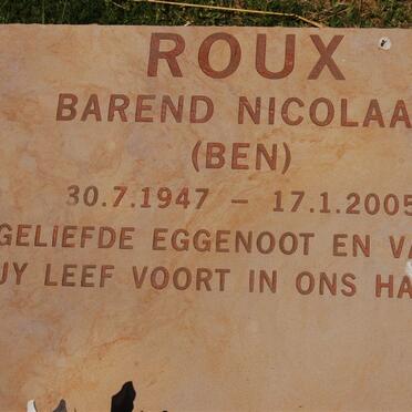 ROUX Barend Nicolaas 1947-2005