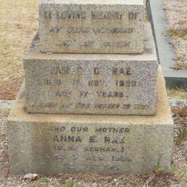 RAE James G. -1950 &amp; Anna E. GEBHARD -1968 