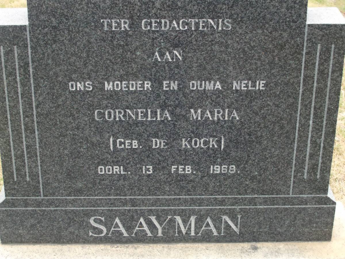 SAAYMAN Cornelia Maria nee DE KOCK -1968