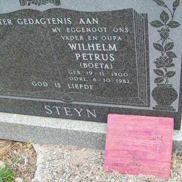 STEYN Wilhelm Petrus 1900-1982 :: VAN AS Jeanette Cilliers 1958-2006