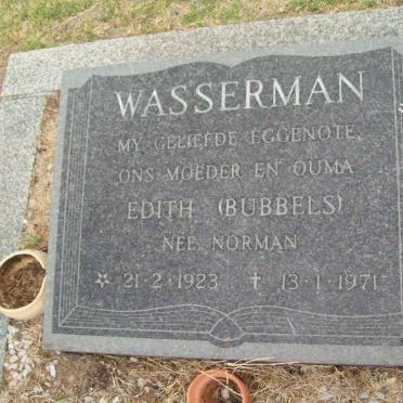 WASSERMAN Edith nee NORMAN 1923-1971