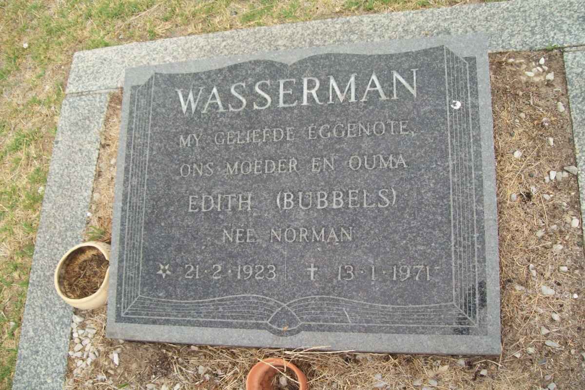 WASSERMAN Edith nee NORMAN 1923-1971