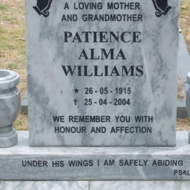 WILLIAMS Patience Alma 1915-2004