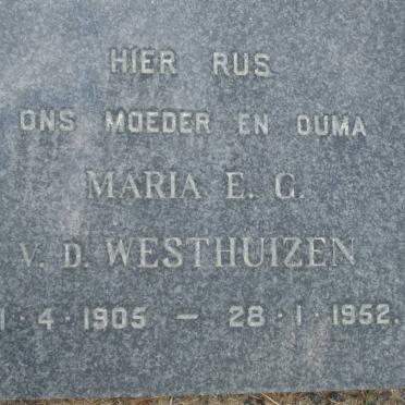 WESTHUIZEN Maria E.C., v.d. 1905-1952