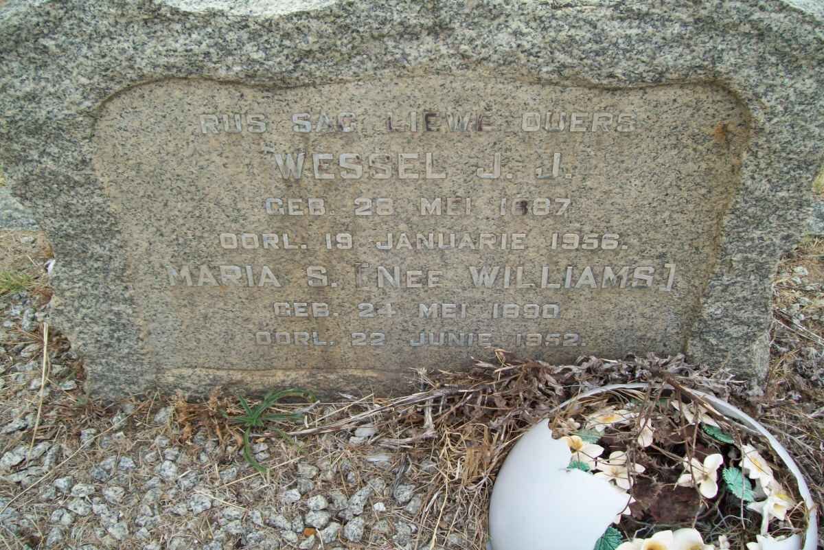 ? Wessel J.J. 1887-1956 &amp; Maria S. WILLIAMS 1890-1952