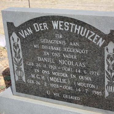 WESTHUIZEN Daniel Nicolaas, van der 1921-1976 &amp; M.G.H. MOUTON 1928-1985