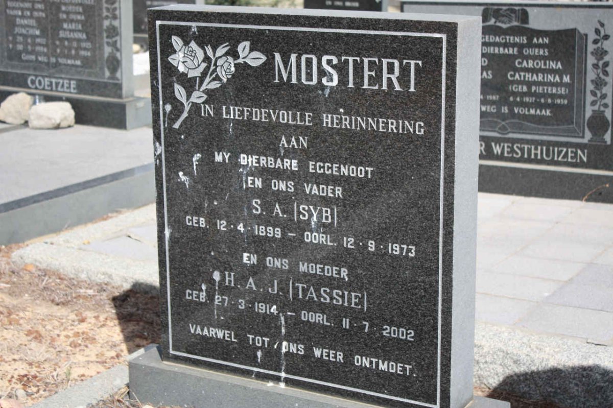 MOSTERT S.A. 1899-1973 &amp; H. J. 1914-2002