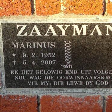 ZAAYMAN Marinus 1952-2007
