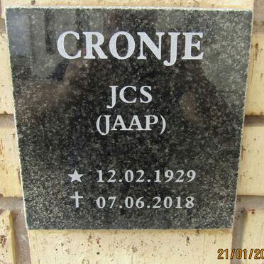 CRONJE J.C.S. 1929-2018