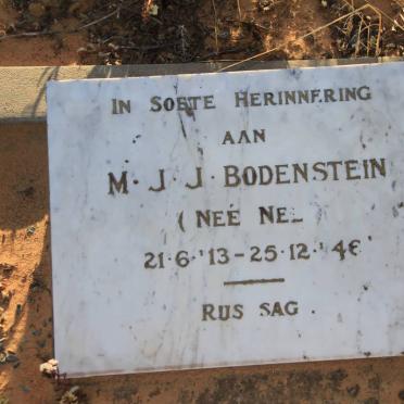 BODENSTEIN M.J.J. nee NEL 1913-1946