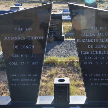 JONGH Johannes Gideon, de 1911-1985 &amp; Alida Jacoba Elizabeth Albertha SCHREUDER 1912-2003