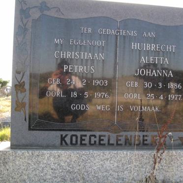 KOEGELENBERG Christiaan Petrus 1903-1976 &amp; Huibrecht Aletta Johanna 1886-1977
