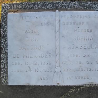 MILANDER Dirk Jacobus, de 1856-1932 &amp; Sophia Isabella SMIT 1870-1933