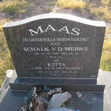 MAAS Schalk v.d. Merwe  1919-2002 &amp; J.C.H. DE VILLIERS 1925-2003