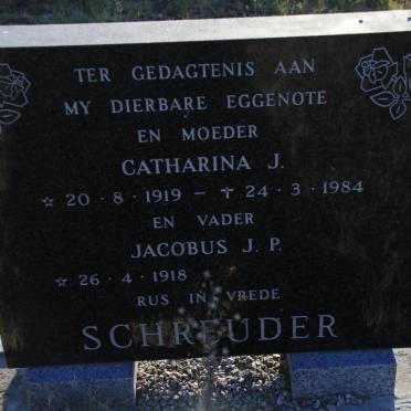 SCHREUDER Jacobus J.P. 1918-  &amp; Catharina J. 1919-1984