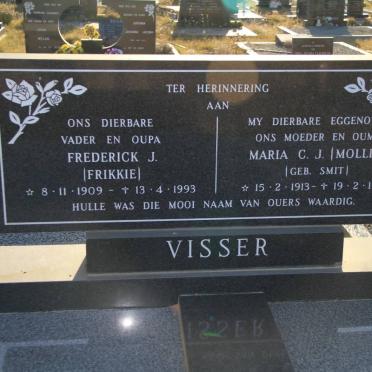 VISSER Frederick J. 1909-1993 &amp; Maria C.J. SMIT 1913-1983
