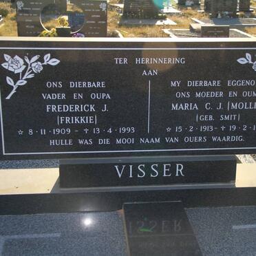 VISSER Frederick J. 1909-1993 &amp; Maria C.J. SMIT 1913-1983