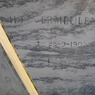 VERMEULEN H.J. 1902-1987 &amp; Susanna S.J. 1913-1982 