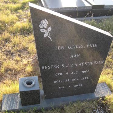 WESTHUIZEN Hester S. J., v.d. 1902-1973