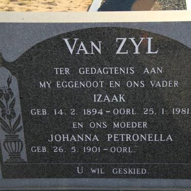 ZYL Izaak, van 1894-1981 &amp; Johanna Petronella 1901-