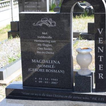 VENTER Magdalena nee BOSMAN 1943-2007