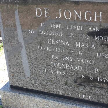 JONGH Coenraad H.P., de 1913-1979 &amp; Gesina Maria 1917-1972