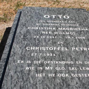 OTTO Christoffel Petrus 1931- &amp; Christina Magrietha WILLMOT 1931-2008