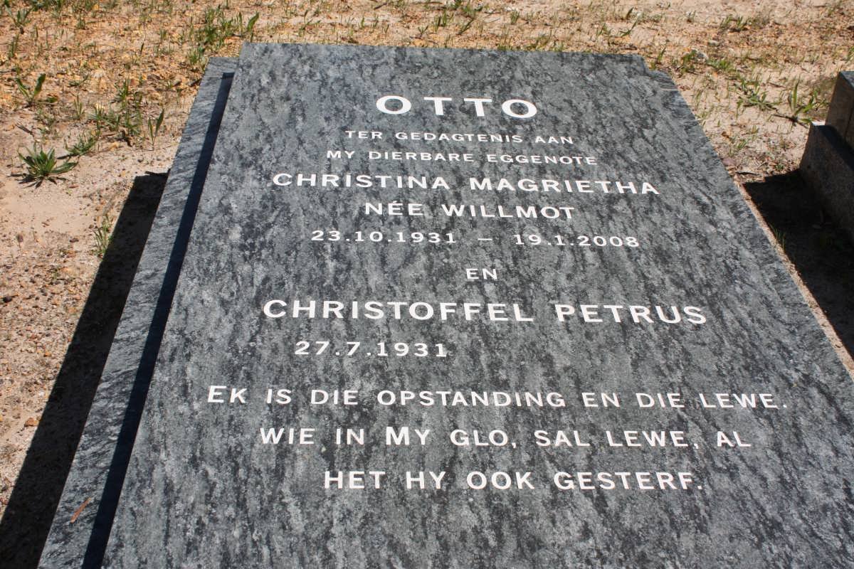 OTTO Christoffel Petrus 1931- &amp; Christina Magrietha WILLMOT 1931-2008