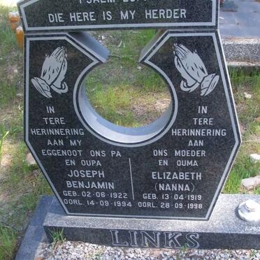 LINKS Joseph Benjamin 1922-1994 &amp; Elizabeth 1919-1998