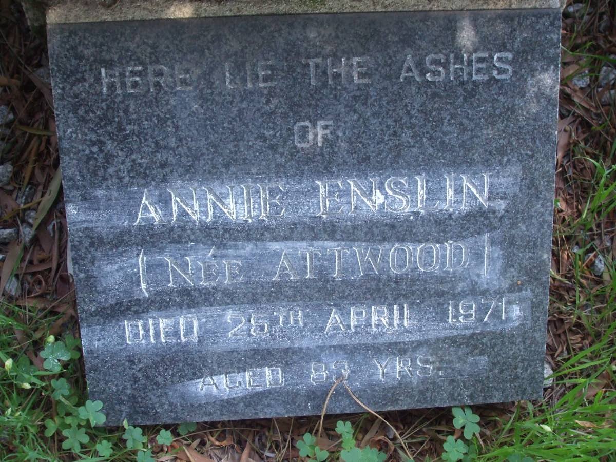 ENSLIN Annie nee ATTWOOD -1971