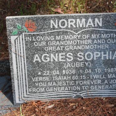 NORMAN Agnes Sophia nee AUBEY 1936-1987