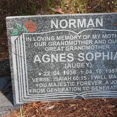 NORMAN Agnes Sophia nee AUBEY 1936-1987