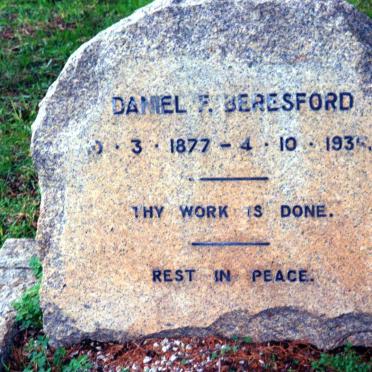 BERESFORD Daniel F. 1877-1935