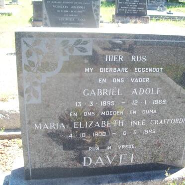 DAVEL Gabriël Adolf 1895-1969 &amp; Maria Elizabeth CRAFFORD 1900-1989