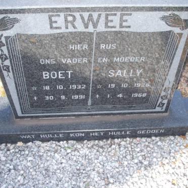 ERWEE Boet 1932-1991 &amp; Sally 1926-1968
