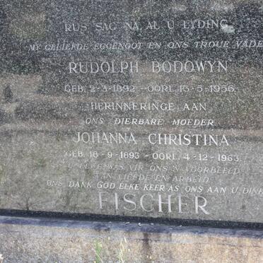 FISCHER Rudolph Bodowyn 1892-1956 &amp; Johanna Christina 1893-1963