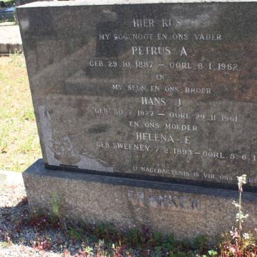 FRANKEN Petrus A. 1887-1962 &amp; Helena E. SWEENEY 1893-1973 :: FRANKEN Hans J. 1927-1961