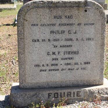 FOURIE Philip C.J. 1901-1957 &amp; C.M.F. GUNTER 1908-1982