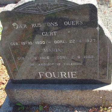 FOURIE Gert 1900-1937 &amp; Maria 1906-1965