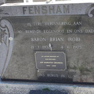 FENSHAM Baron Brian 1932-1975 &amp; Joy Dorothy MAREE 1932-2005