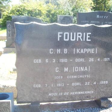 FOURIE C.H.B. 1910-1971 &amp; G.M. GERMISHUYS 1913-1989