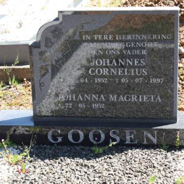 GOOSEN Johannes Cornelius 1952-1997 &amp; Johanna Magrieta 1952-