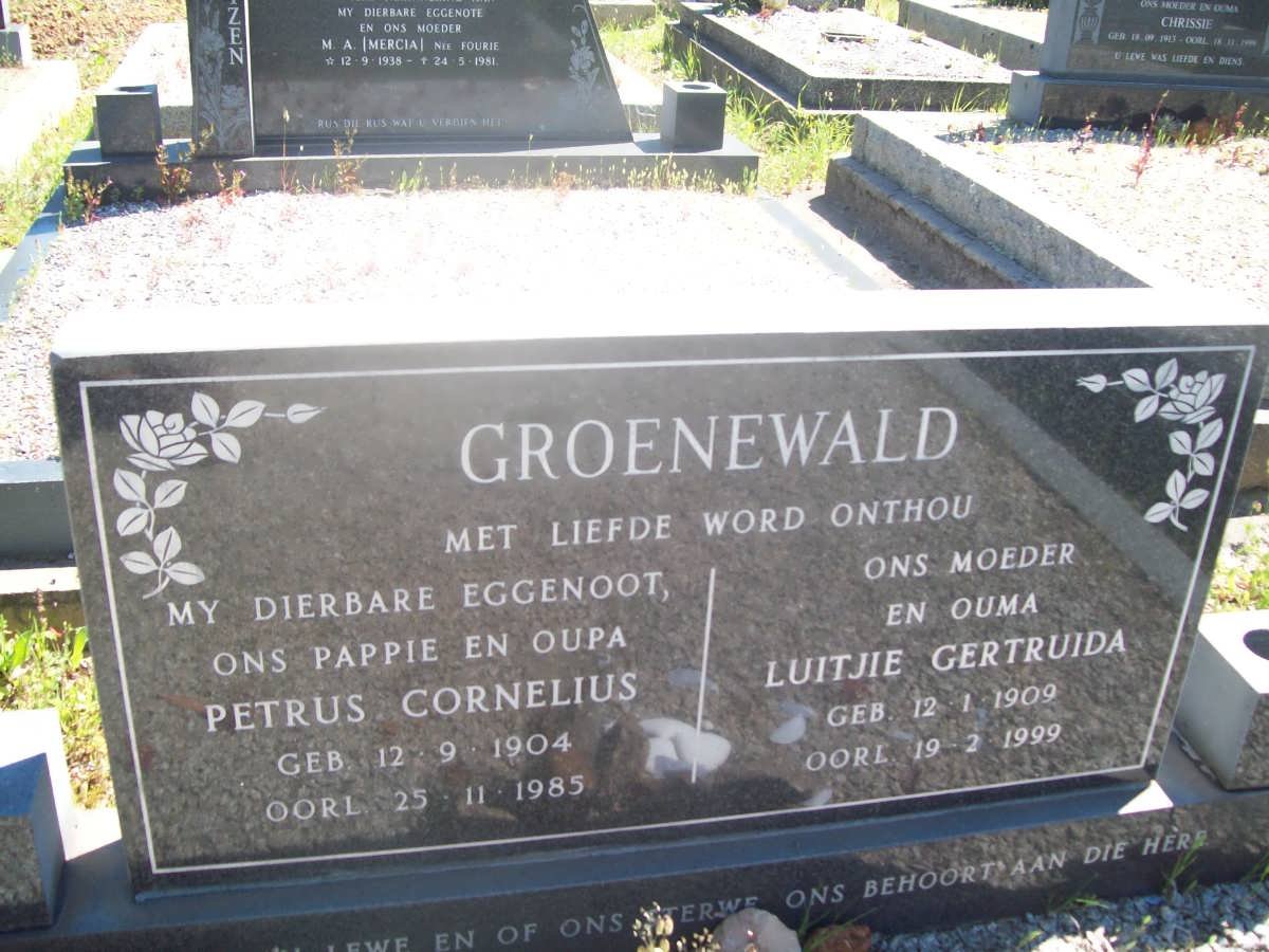 GROENEWALD Petrus Cornelius 1904-1985 &amp; Luitjie Gertruida 1909-1999