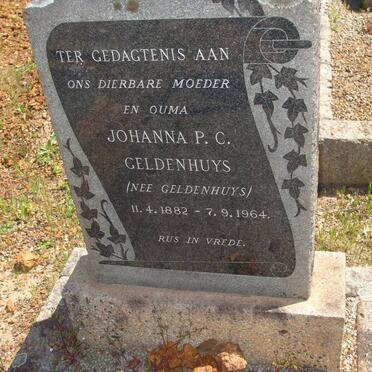 GELDENHUYS Johanna P.C. nee GELDENHUYS 1882-1964