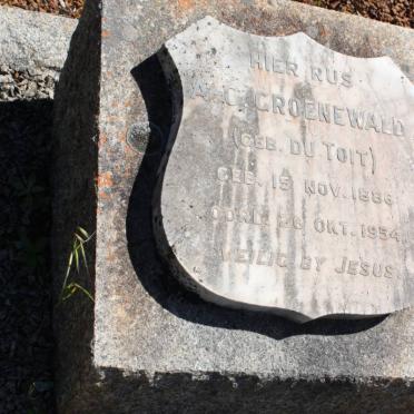 GROENEWALD A.C. nee DU TOIT 1886-1954