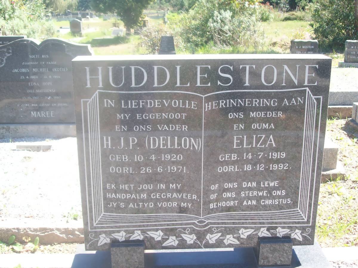 HUDDLESTONE H.J.P. 1920-1971 &amp; Eliza 1919-1992