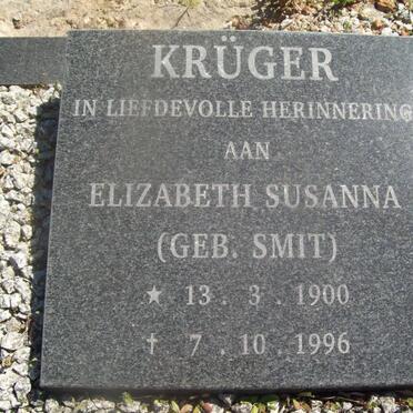 KRÜGER Elizabeth Susanna nee SMIT 1900-1996