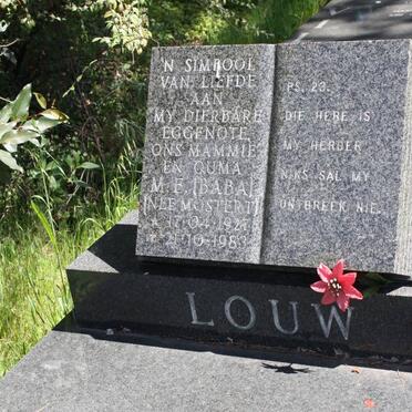 LOUW M.E. nee MOSTERT 1927-1983