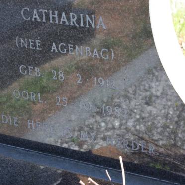 MOSTERT Elizabeth Catharina nee AGENBACH 1912-1982