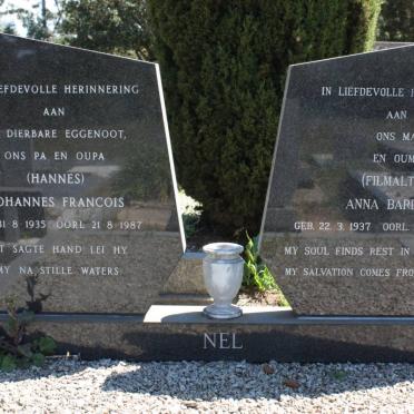 NEL Johannes Francois 1935-1987 &amp; Anna Barbara FILMALTER 1937-2008